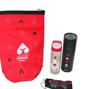 Carnival Players Club Premier Cruises Waterproof Bag Sunglasses Water Bottle NEW